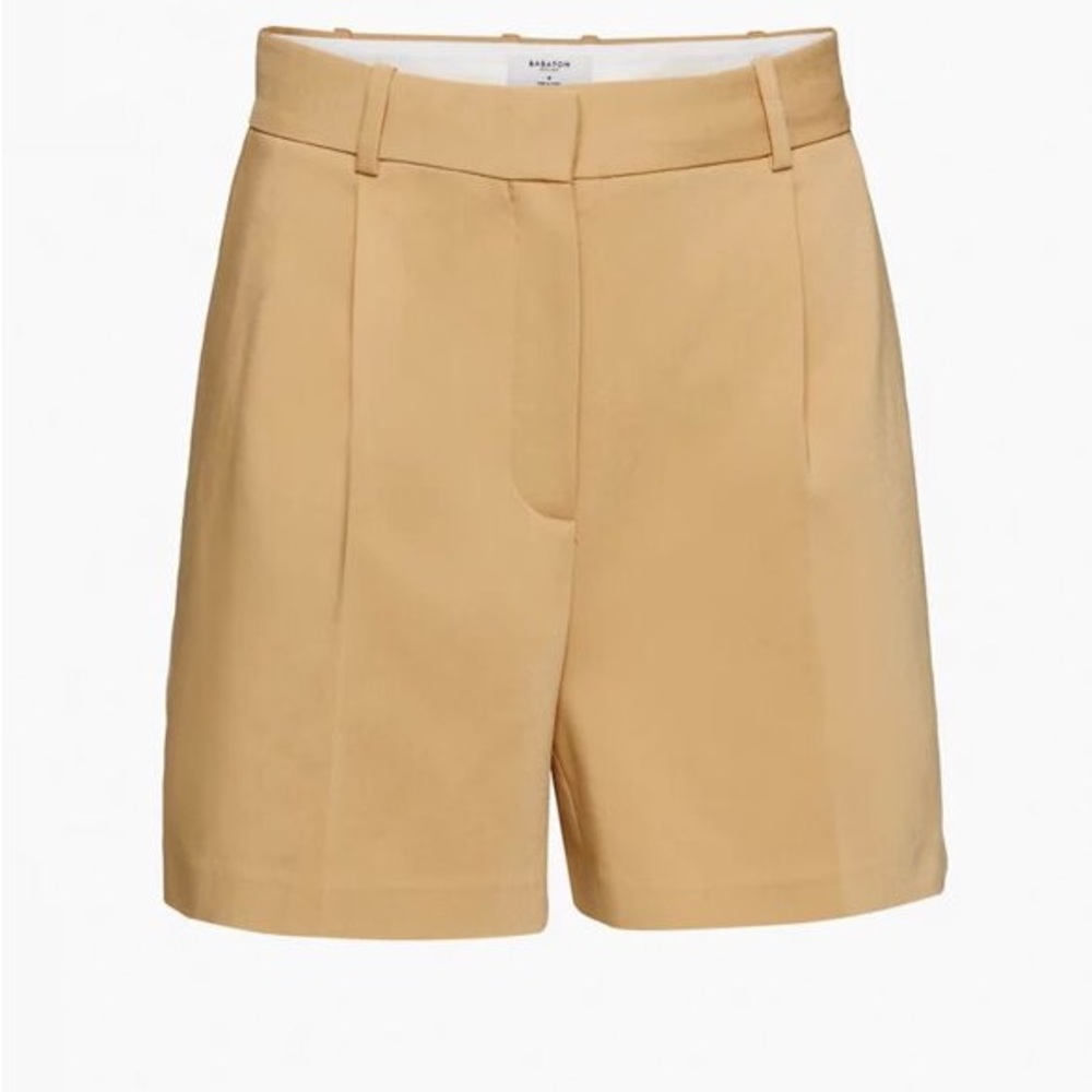 ARITZIA BABATON ATELIER Wegner Shorts Pleated High Waisted Classic Tan Size 4